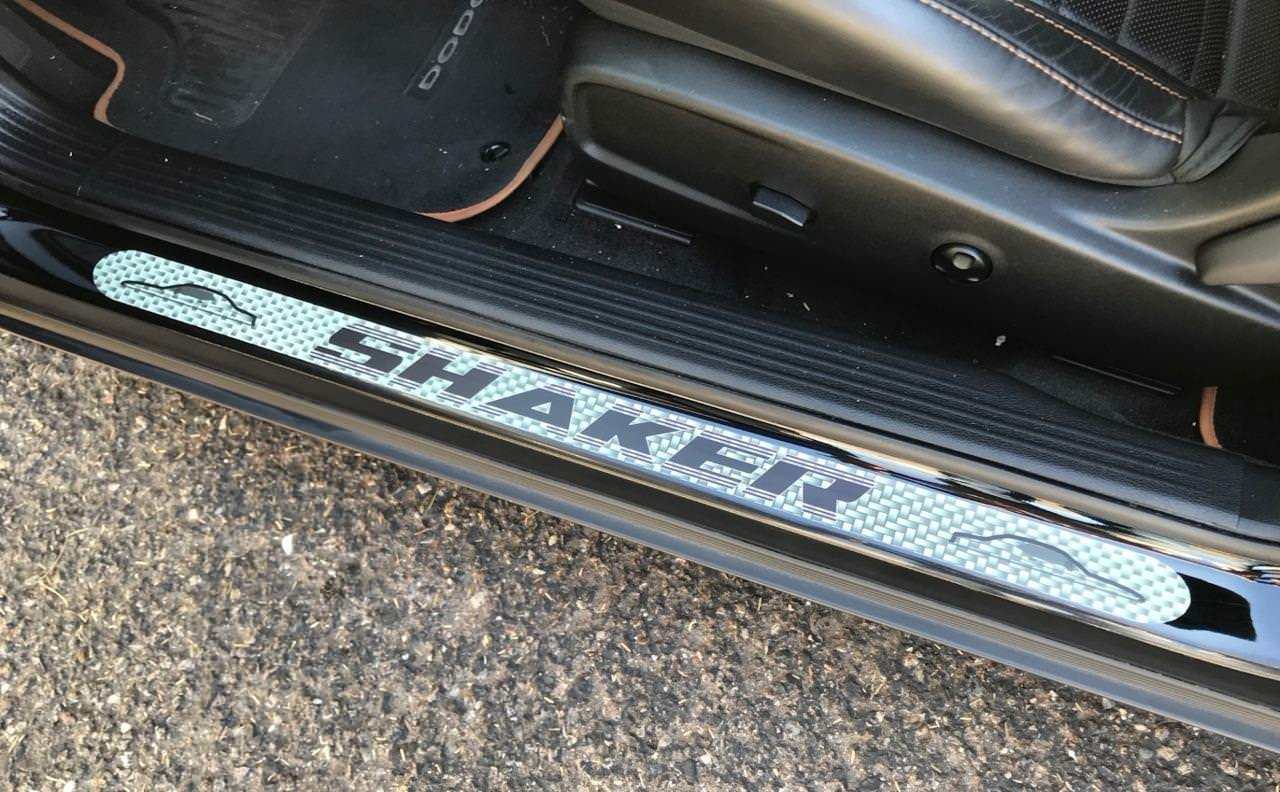 "Shaker" Silver Carbon Fiber Door Sill Protectors